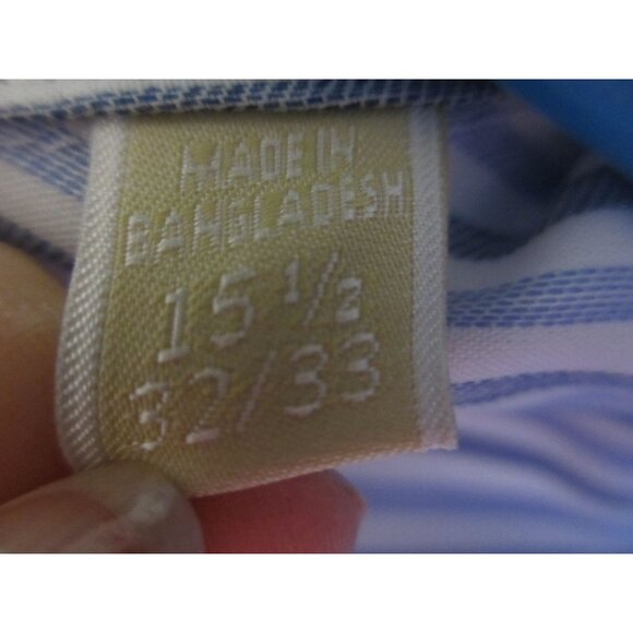 Michael Kors Mens Non-Iron Blue & White Striped Dress Shirt 15.5 32/33 - Picture 6 of 6